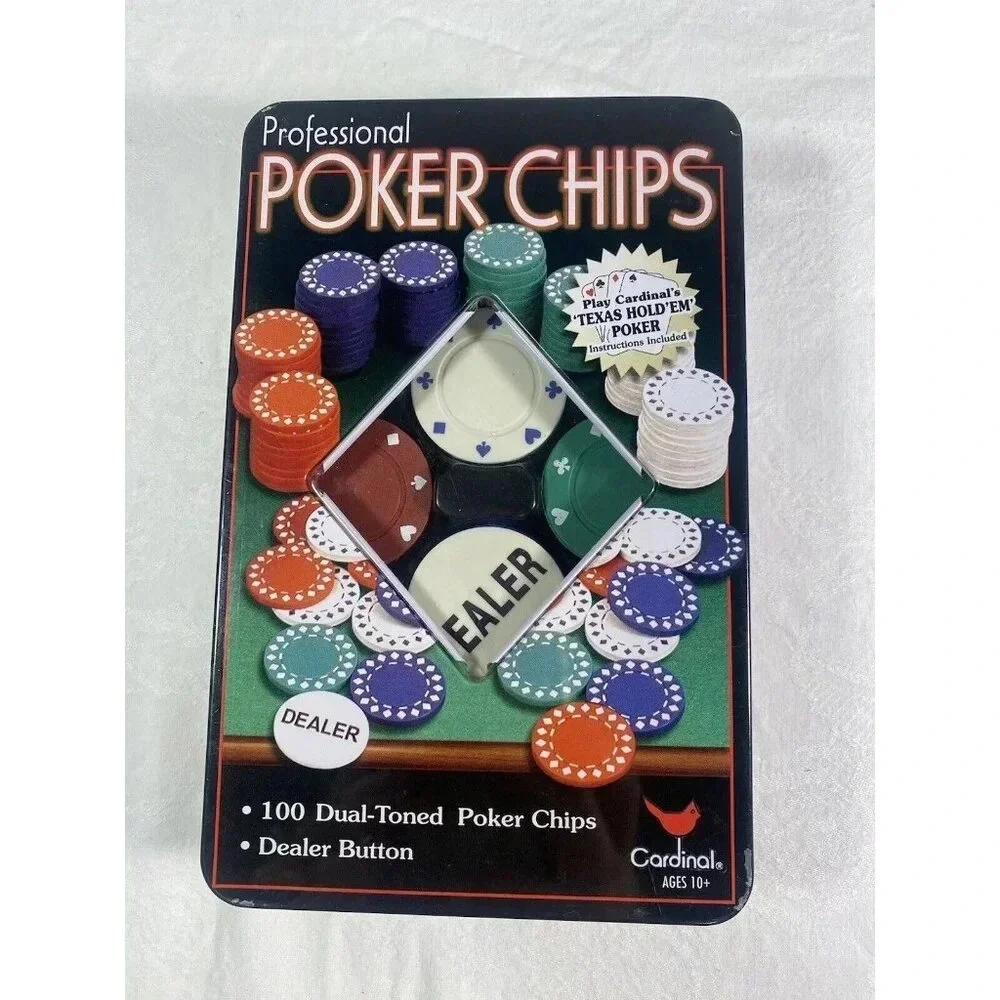 100pc Cardinal Professional Poker Chips Dealer Chip Texas Holdem Instructions - Picture 3 of 4